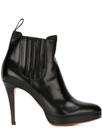 Bottes en cuir noires Santoni