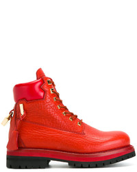 Bottes en cuir rouges Buscemi