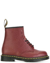 Bottes en cuir rouges Dr. Martens