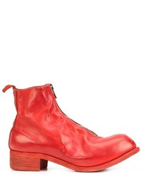 Bottes en cuir rouges Guidi