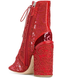 Bottes en cuir rouges Laurence Dacade