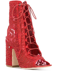 Bottes en cuir rouges Laurence Dacade