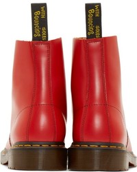 Bottes en cuir rouges Dr. Martens