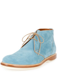 Bottes en daim bleu clair