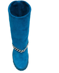 Bottes en daim bleues Casadei