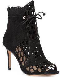 Bottes en daim brodées noires Rachel Zoe