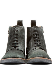 Bottes en daim gris foncé Maison Martin Margiela