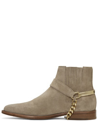 Bottes en daim marron clair Balmain