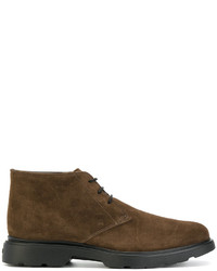 Bottes en daim marron foncé Hogan