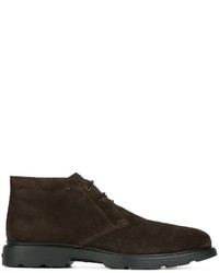 Bottes en daim marron foncé Hogan