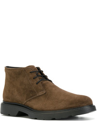 Bottes en daim marron foncé Hogan