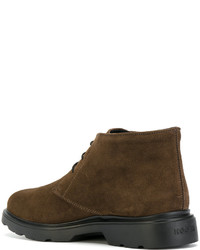 Bottes en daim marron foncé Hogan