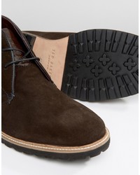 Bottes en daim marron foncé Ted Baker