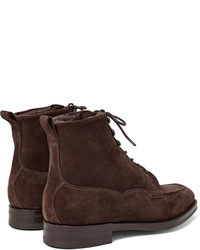 Bottes en daim marron foncé Edward Green