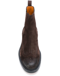 Bottes en daim marron foncé Santoni