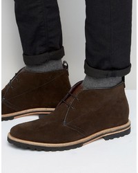 Bottes en daim marron foncé Ted Baker