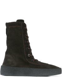 Bottes en daim marron foncé Yeezy