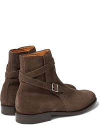 Bottes en daim marron John Lobb