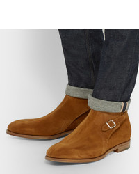 Bottes en daim marron John Lobb