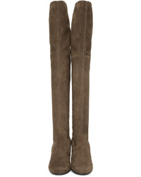 Bottes en daim marron Saint Laurent