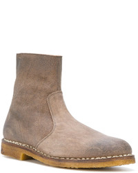 Bottes en daim marron Maison Margiela