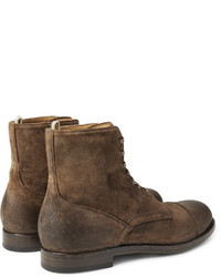 Bottes en daim marron Officine Creative