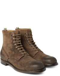 Bottes en daim marron Officine Creative