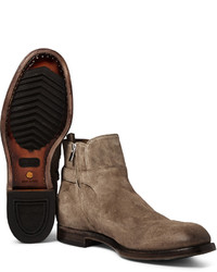 Bottes en daim marron Officine Creative