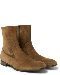 Bottes en daim moutarde Alexander McQueen