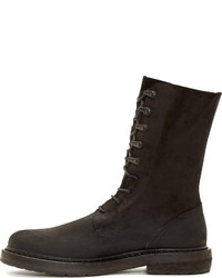 Bottes en daim noires Ann Demeulemeester