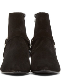 Bottes en daim noires Saint Laurent