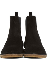 Bottes en daim noires Saint Laurent