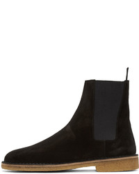 Bottes en daim noires Saint Laurent