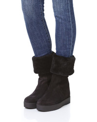 Bottes en daim noires Salvatore Ferragamo