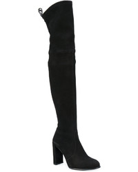 Bottes en daim noires Stuart Weitzman