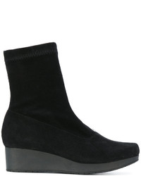 Bottes en daim noires Robert Clergerie