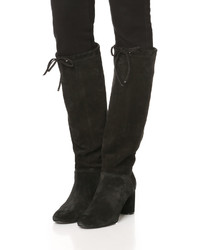 Bottes en daim noires Casadei