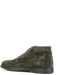 Bottes en daim olive Santoni