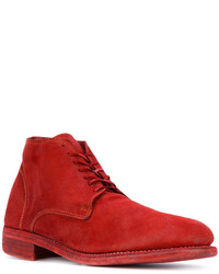 Bottes en daim rouges Guidi