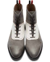 Bottes en nubuck gris foncé Thom Browne