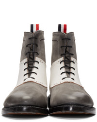 Bottes en nubuck gris foncé Thom Browne