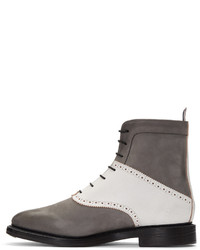 Bottes en nubuck gris foncé Thom Browne