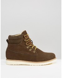 Bottes en nubuck marron foncé Bellfield