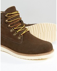 Bottes en nubuck marron foncé Bellfield