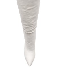 Bottes hauteur genou en cuir blanches Alexandre Birman