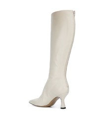 Bottes hauteur genou en cuir blanches Leqarant