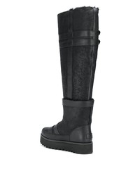 Bottes hauteur genou en cuir épaisses noires UGG Australia