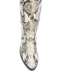 Bottes hauteur genou en cuir imprimées serpent grises Schutz