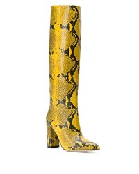 Bottes hauteur genou en cuir imprimées serpent jaunes Paris Texas