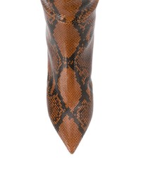 Bottes hauteur genou en cuir imprimées serpent marron Jimmy Choo